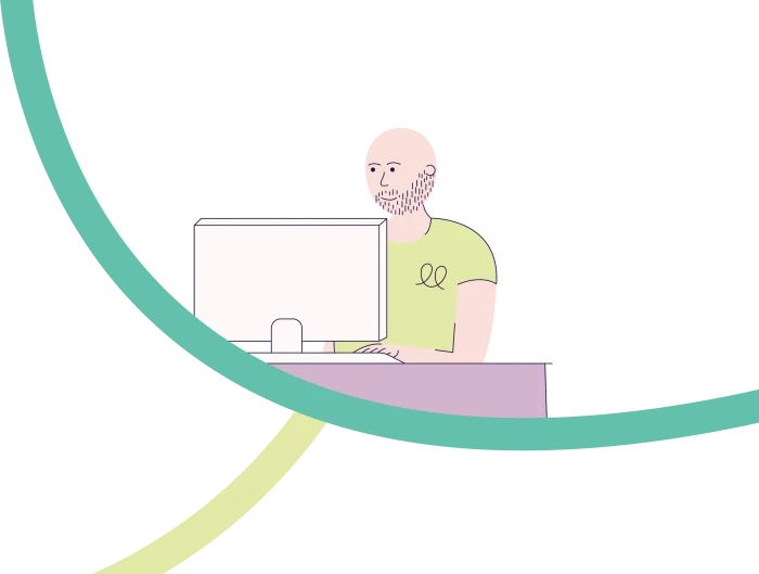 Illustration of a person as a PC